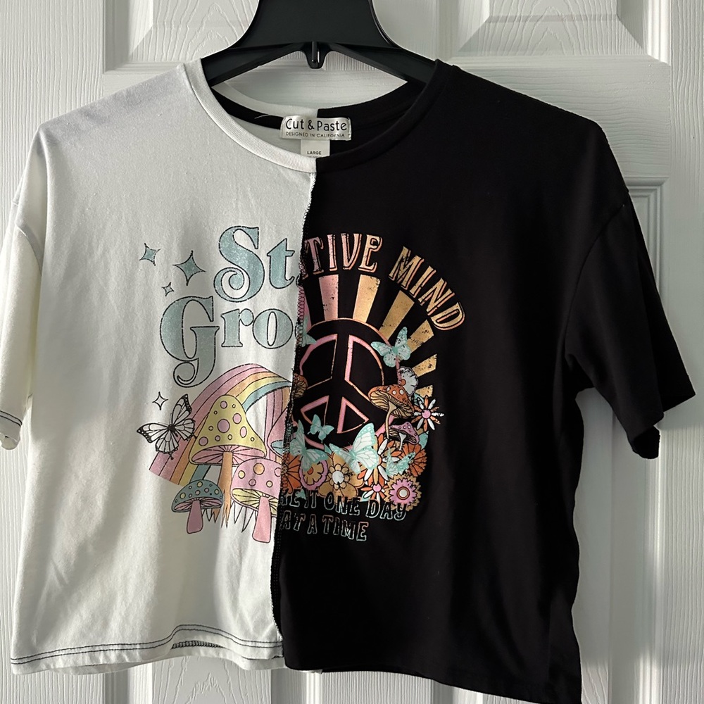 Cut & Paste Size large crop top shirt